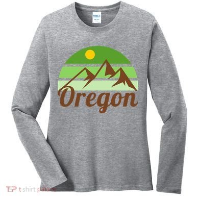 Oregon Simple Mountain Logo Women's Long Sleeve Shirt