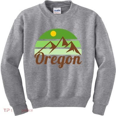Oregon Simple Mountain Logo Kids Sweatshirt