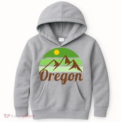 Oregon Simple Mountain Logo Kids Hoodie
