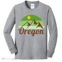 Oregon Simple Mountain Logo Kids Long Sleeve Shirt thumb 0