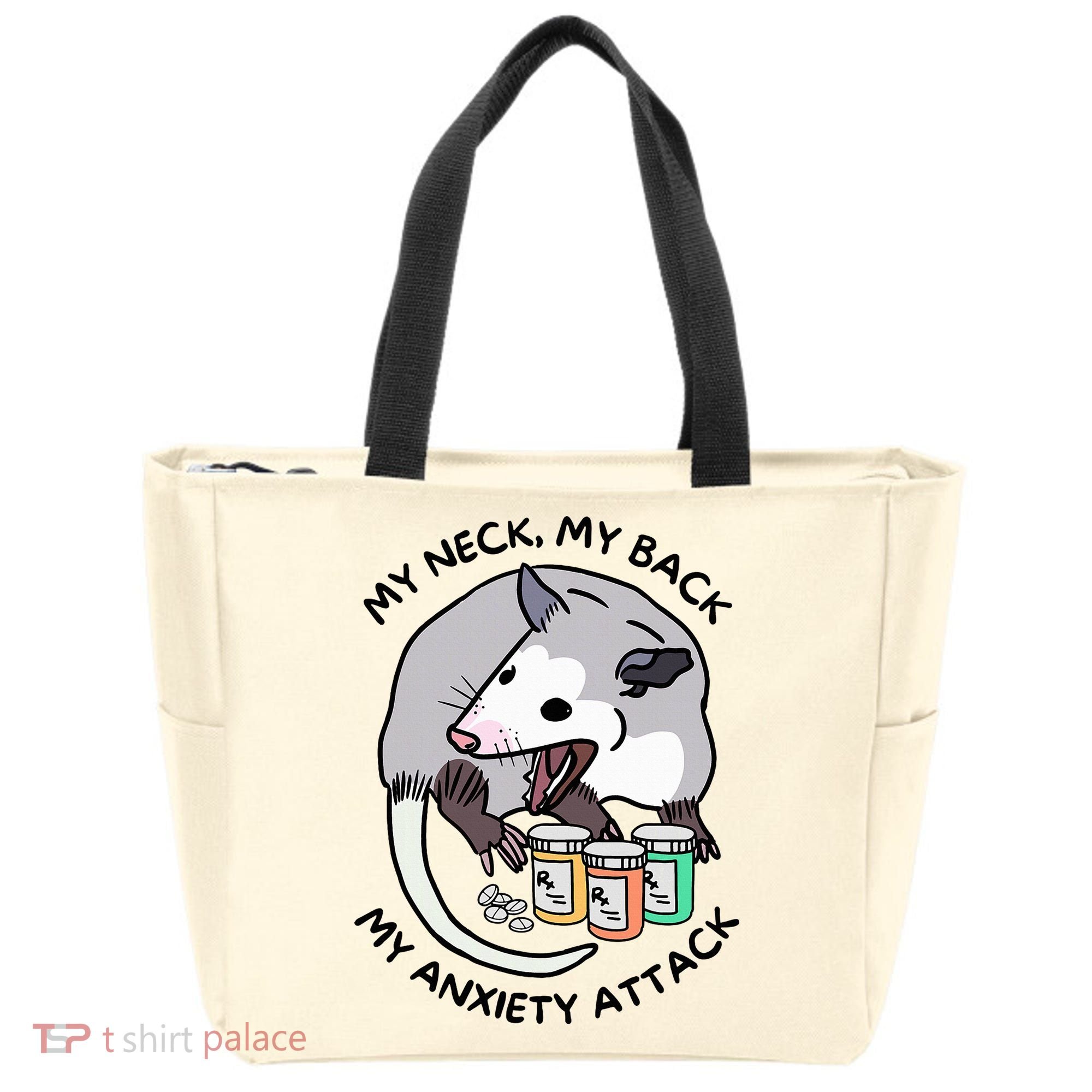 Opossum Screaming My Neck My Back My Anxiety Attack Tote Bag