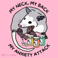 Opossum Screaming My Neck My Back My Anxiety Attack Coaster thumb 2