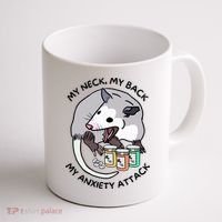 Opossum Screaming My Neck My Back My Anxiety Attack Coffee Mug thumb 1