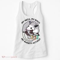 Opossum Screaming My Neck My Back My Anxiety Attack Women's Tank Top thumb 0
