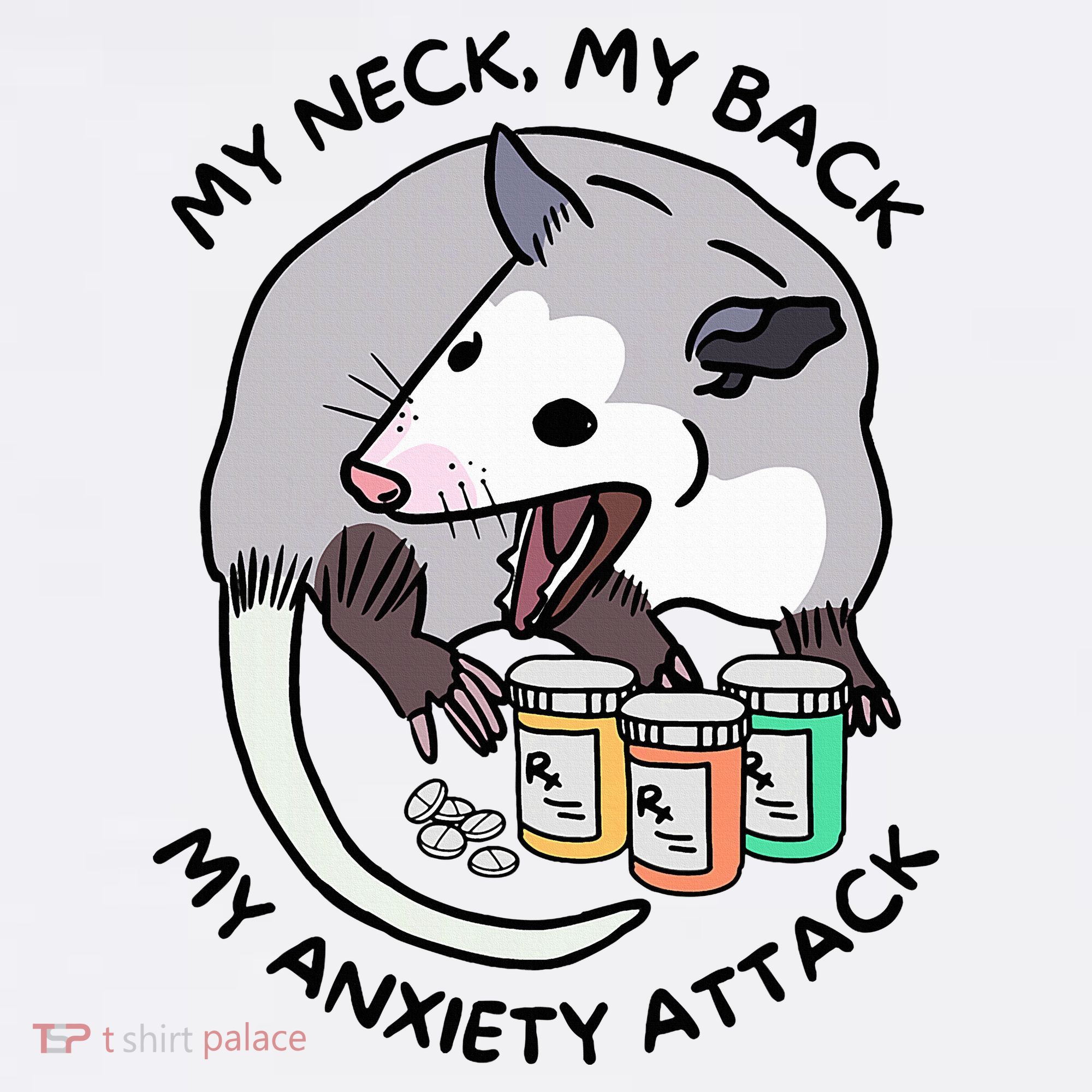Opossum Screaming My Neck My Back My Anxiety Attack Women's Tank Top