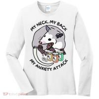 Opossum Screaming My Neck My Back My Anxiety Attack Women's Long Sleeve Shirt thumb 0