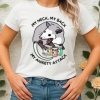 Opossum Screaming My Neck My Back My Anxiety Attack Women's T-Shirt thumb 2