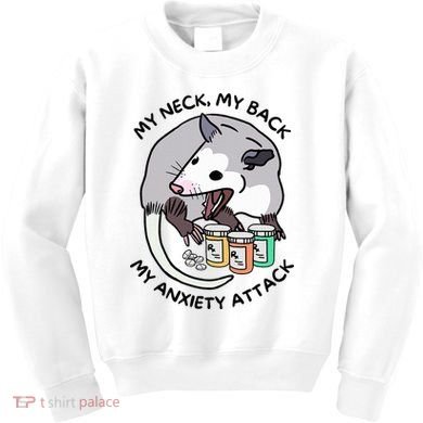 Opossum Screaming My Neck My Back My Anxiety Attack Kids Sweatshirt