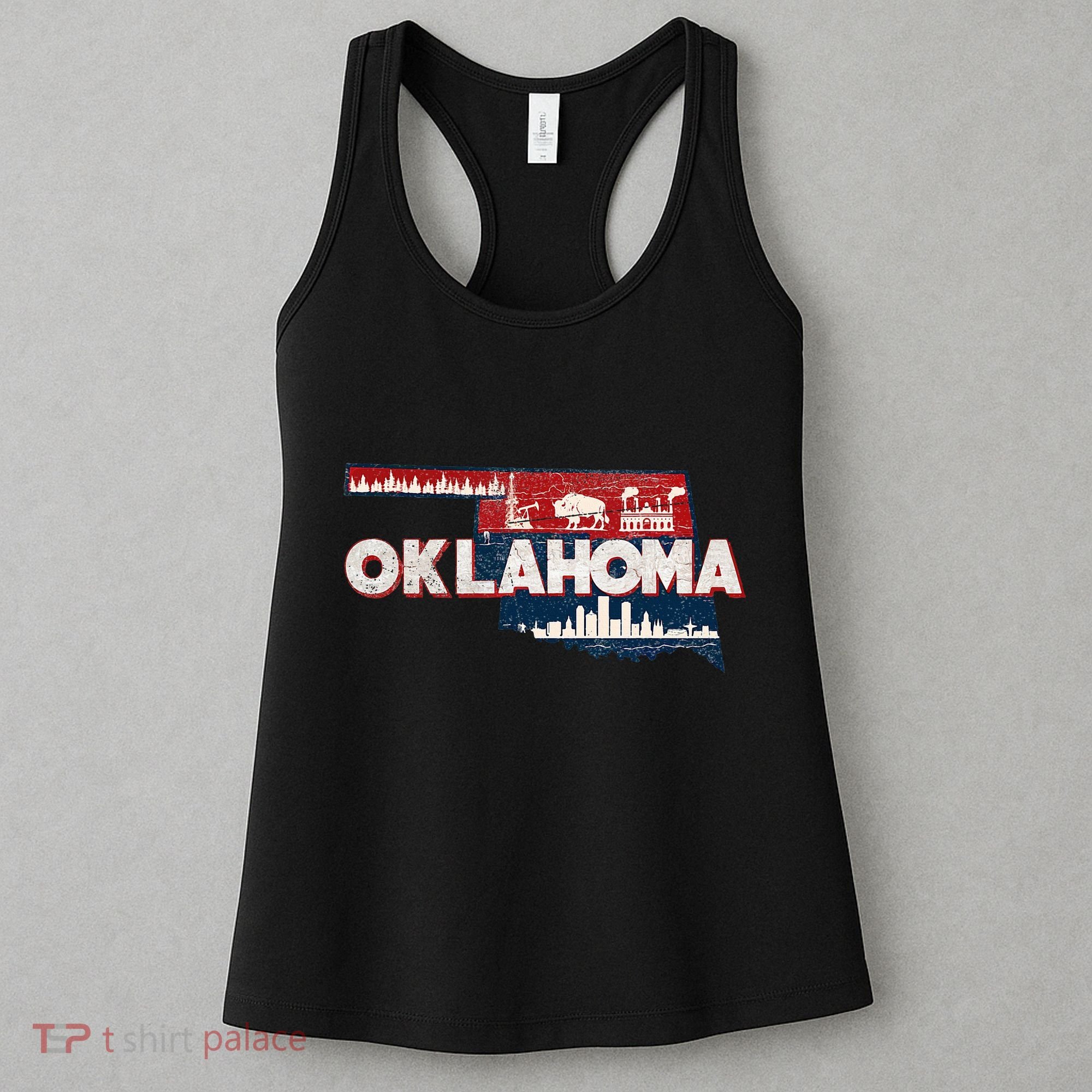 O.K.L.A.H.O.M.A State Map Road Trip Oklahoma City Tulsa Norman Women's Tank Top