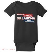 O.K.L.A.H.O.M.A State Map Road Trip Oklahoma City Tulsa Norman Baby Bodysuit thumb 0