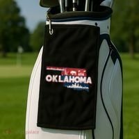 O.K.L.A.H.O.M.A State Map Road Trip Oklahoma City Tulsa Norman Golf Towel thumb 2