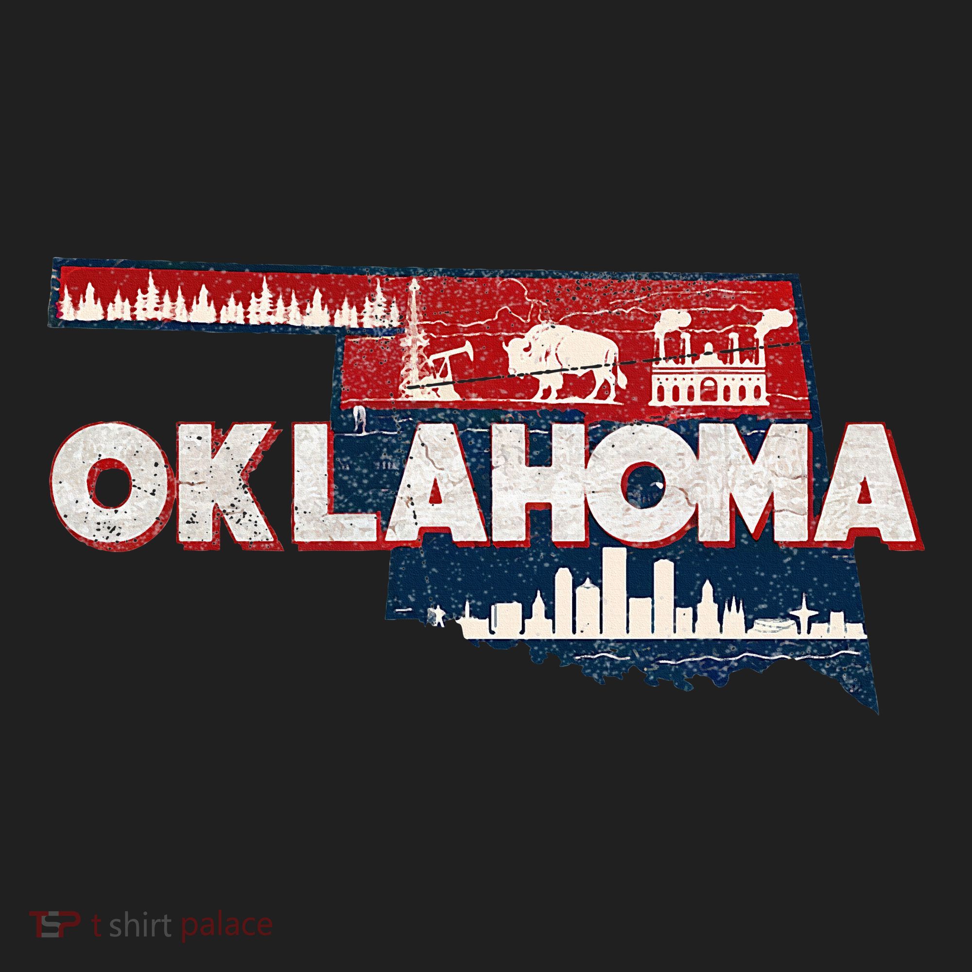 O.K.L.A.H.O.M.A State Map Road Trip Oklahoma City Tulsa Norman Golf Towel
