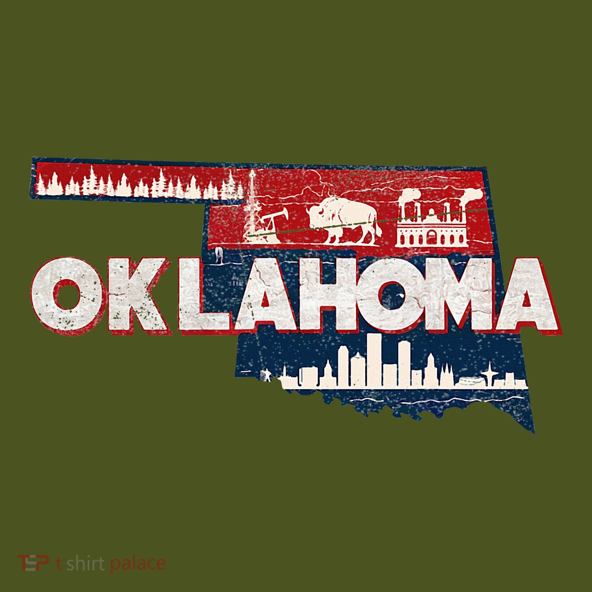 O.K.L.A.H.O.M.A State Map Road Trip Oklahoma City Tulsa Norman The Baniff Cuffed Pom Beanie