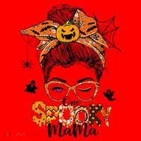 One Spooky Mama For Halloween Messy Bun Mom Monster Bleached Santa Hat thumb 1