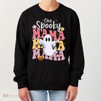 One Spooky Mama Halloween Cute Ghosts Grovvy Mommy Gift Women's Sweatshirt thumb 0