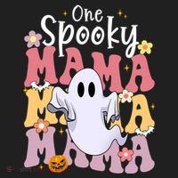 One Spooky Mama Halloween Cute Ghosts Grovvy Mommy Gift Beanie thumb 2