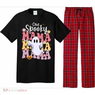 One Spooky Mama Halloween Cute Ghosts Grovvy Mommy Gift Pajama Set