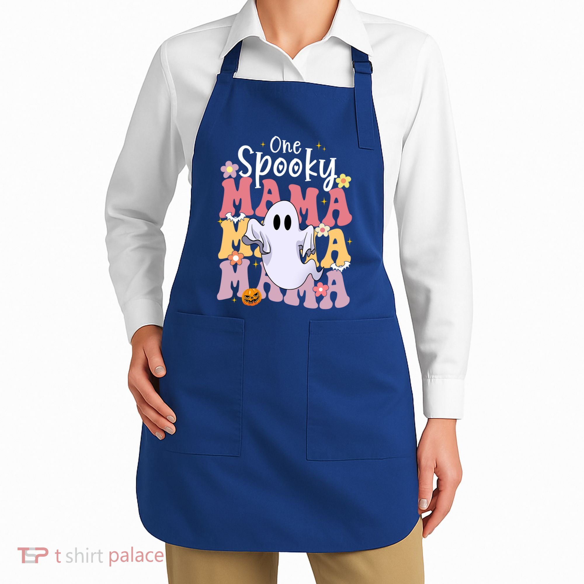 One Spooky Mama Halloween Cute Ghosts Grovvy Mommy Gift Apron