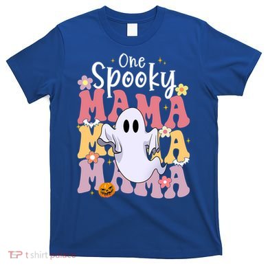 One Spooky Mama Halloween Cute Ghosts Grovvy Mommy Gift T-Shirt