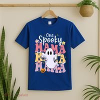 One Spooky Mama Halloween Cute Ghosts Grovvy Mommy Gift T-Shirt thumb 2