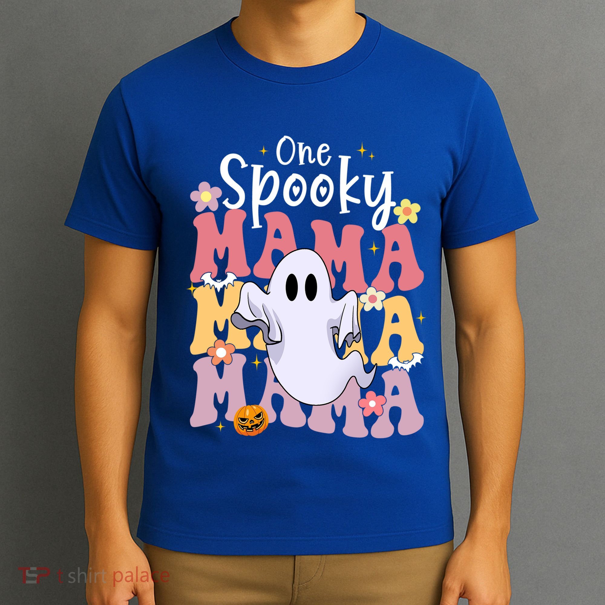 One Spooky Mama Halloween Cute Ghosts Grovvy Mommy Gift T-Shirt