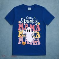 One Spooky Mama Halloween Cute Ghosts Grovvy Mommy Gift T-Shirt thumb 5