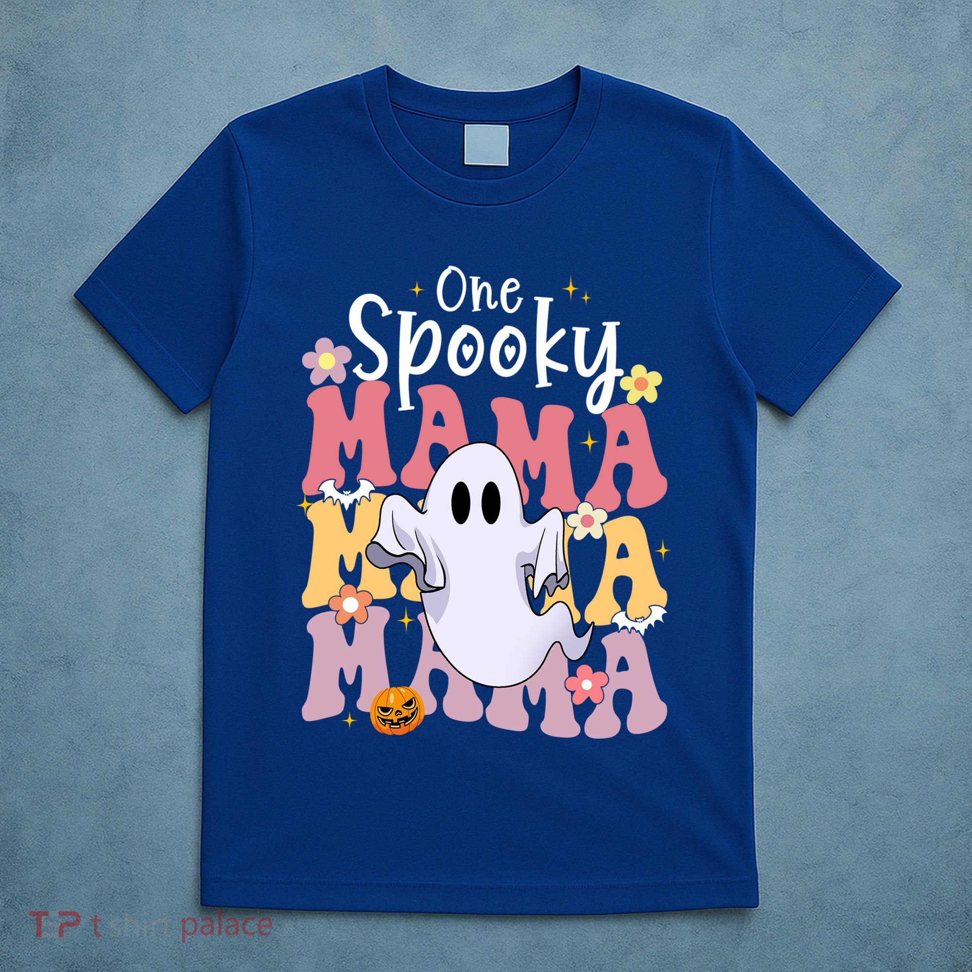 One Spooky Mama Halloween Cute Ghosts Grovvy Mommy Gift T-Shirt