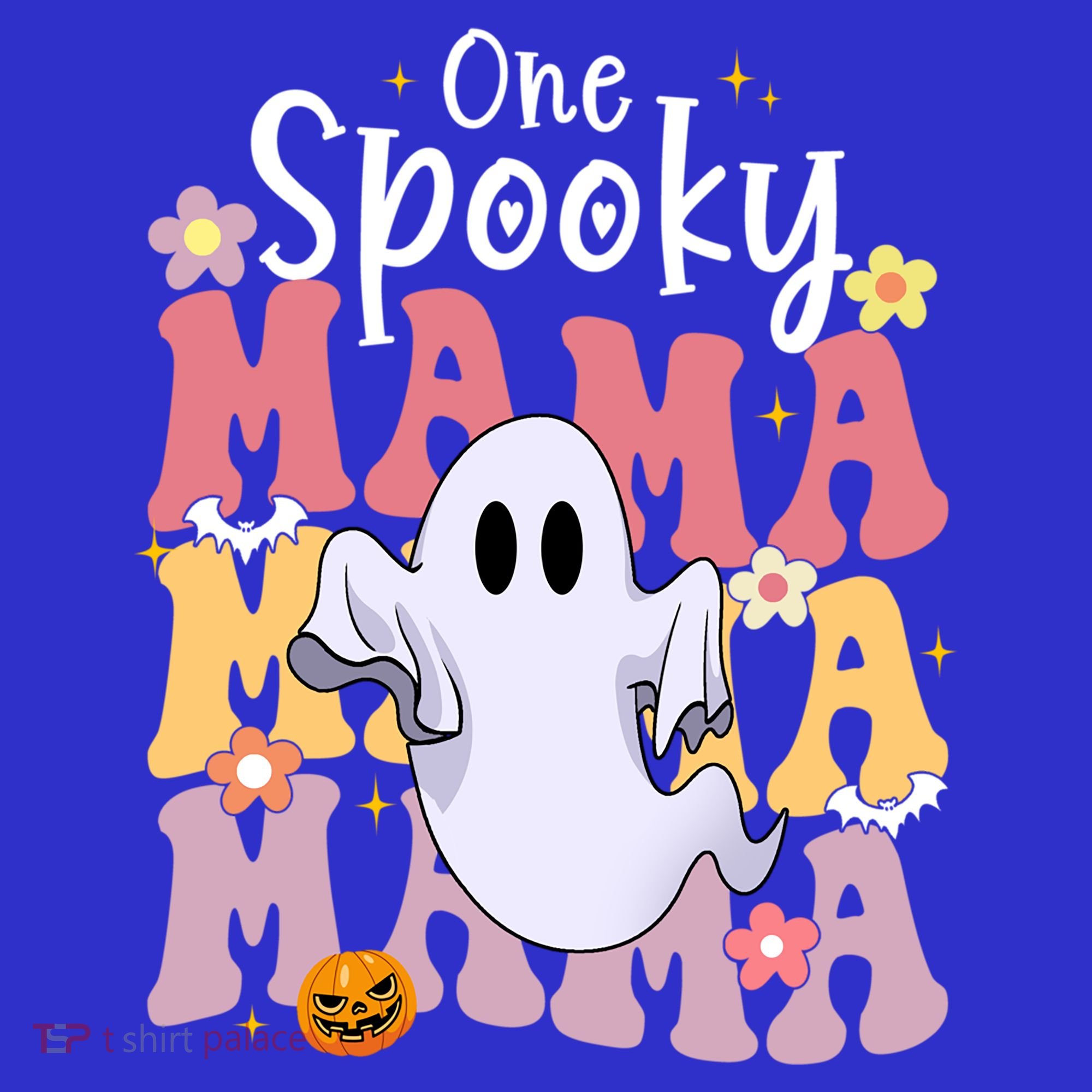 One Spooky Mama Halloween Cute Ghosts Grovvy Mommy Gift T-Shirt