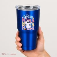 One Spooky Mama Halloween Cute Ghosts Grovvy Mommy Gift Tumbler thumb 2