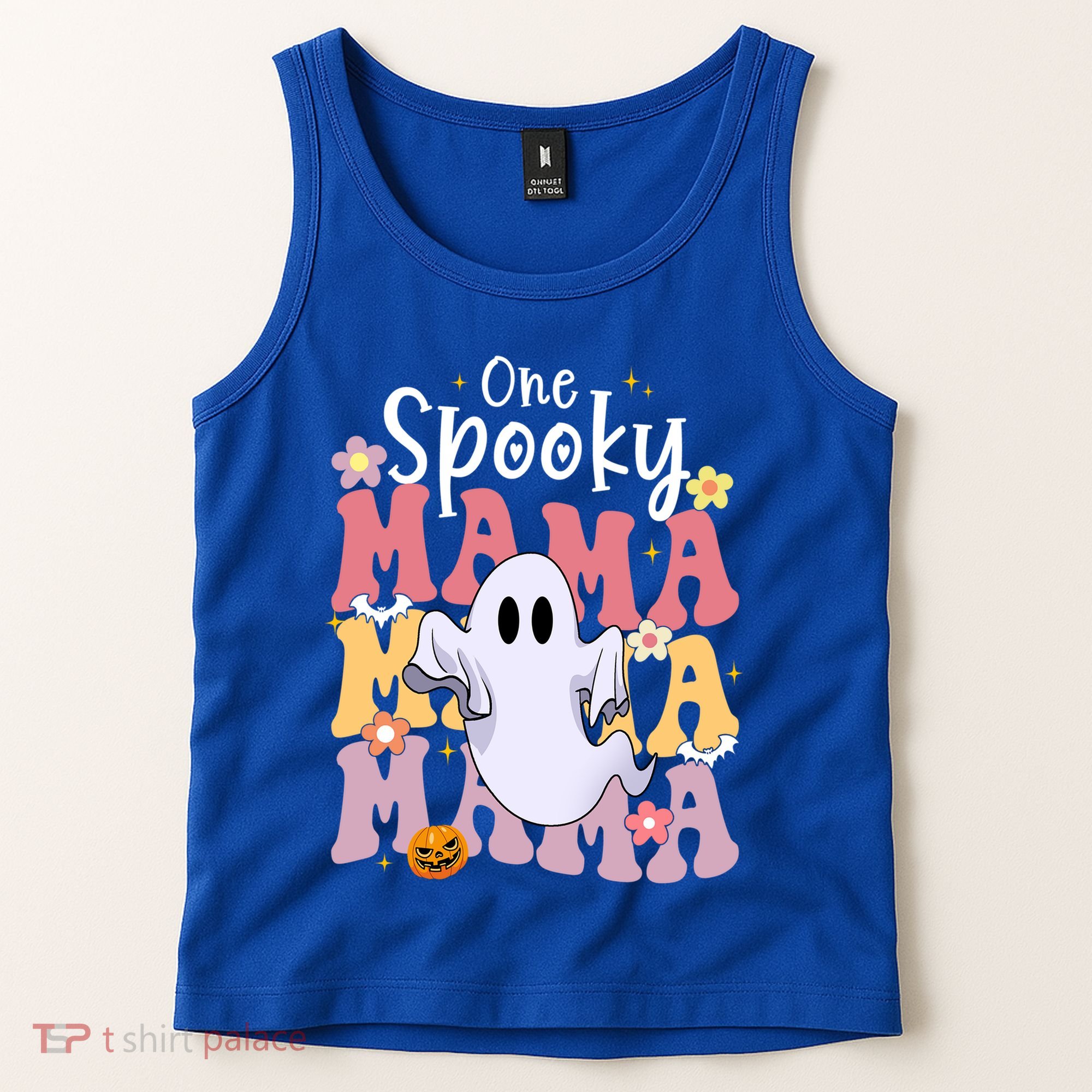 One Spooky Mama Halloween Cute Ghosts Grovvy Mommy Gift Tank Top