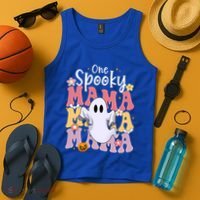One Spooky Mama Halloween Cute Ghosts Grovvy Mommy Gift Tank Top thumb 4