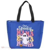 One Spooky Mama Halloween Cute Ghosts Grovvy Mommy Gift Tote Bag thumb 0