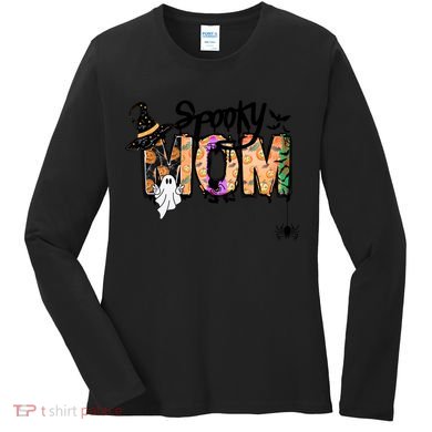 One Spooky Mom Mother Day Halloween Ghost Costume Gift Women's Long Sleeve Shirt