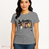 One Spooky Mom Mother Day Halloween Ghost Costume Gift Women's T-Shirt thumb 4