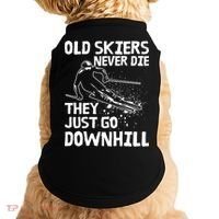 Old Skiers Never Die They Go Downhill Ski Retirement Skiing Doggie Tank thumb 0