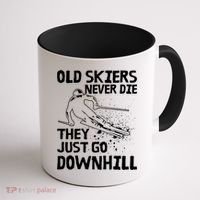 Old Skiers Never Die They Go Downhill Ski Retirement Skiing Coffee Mug thumb 1