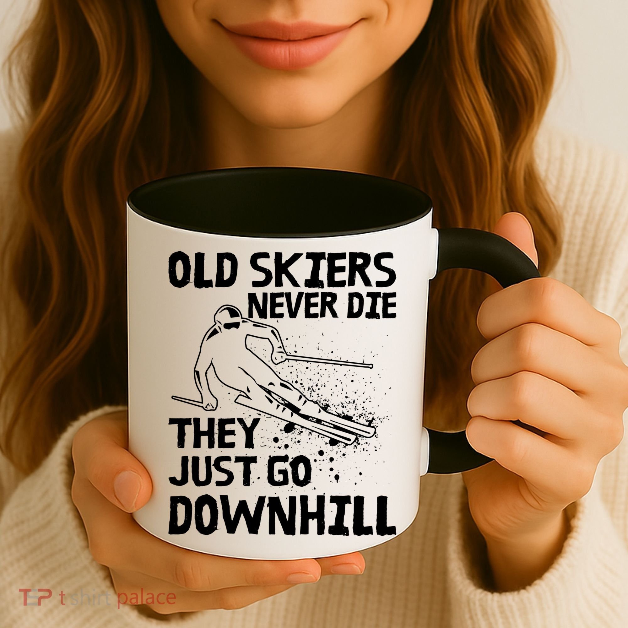 Old Skiers Never Die They Go Downhill Ski Retirement Skiing Coffee Mug