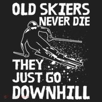 Old Skiers Never Die They Go Downhill Ski Retirement Skiing Golf Towel thumb 3
