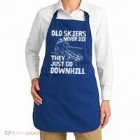 Old Skiers Never Die They Go Downhill Ski Retirement Skiing Apron thumb 2