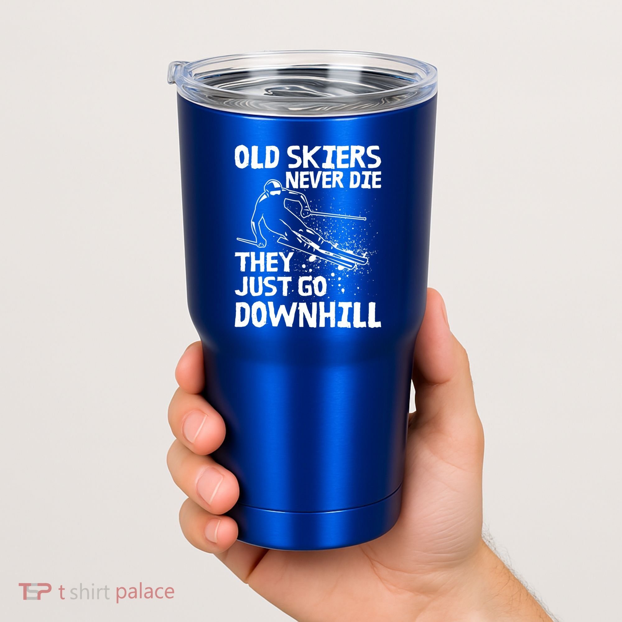 Old Skiers Never Die They Go Downhill Ski Retirement Skiing Tumbler