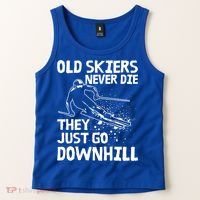 Old Skiers Never Die They Go Downhill Ski Retirement Skiing Tank Top thumb 2
