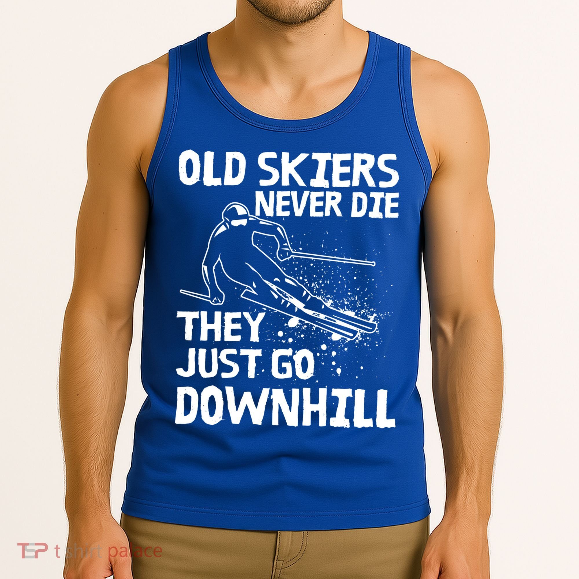 Old Skiers Never Die They Go Downhill Ski Retirement Skiing Tank Top