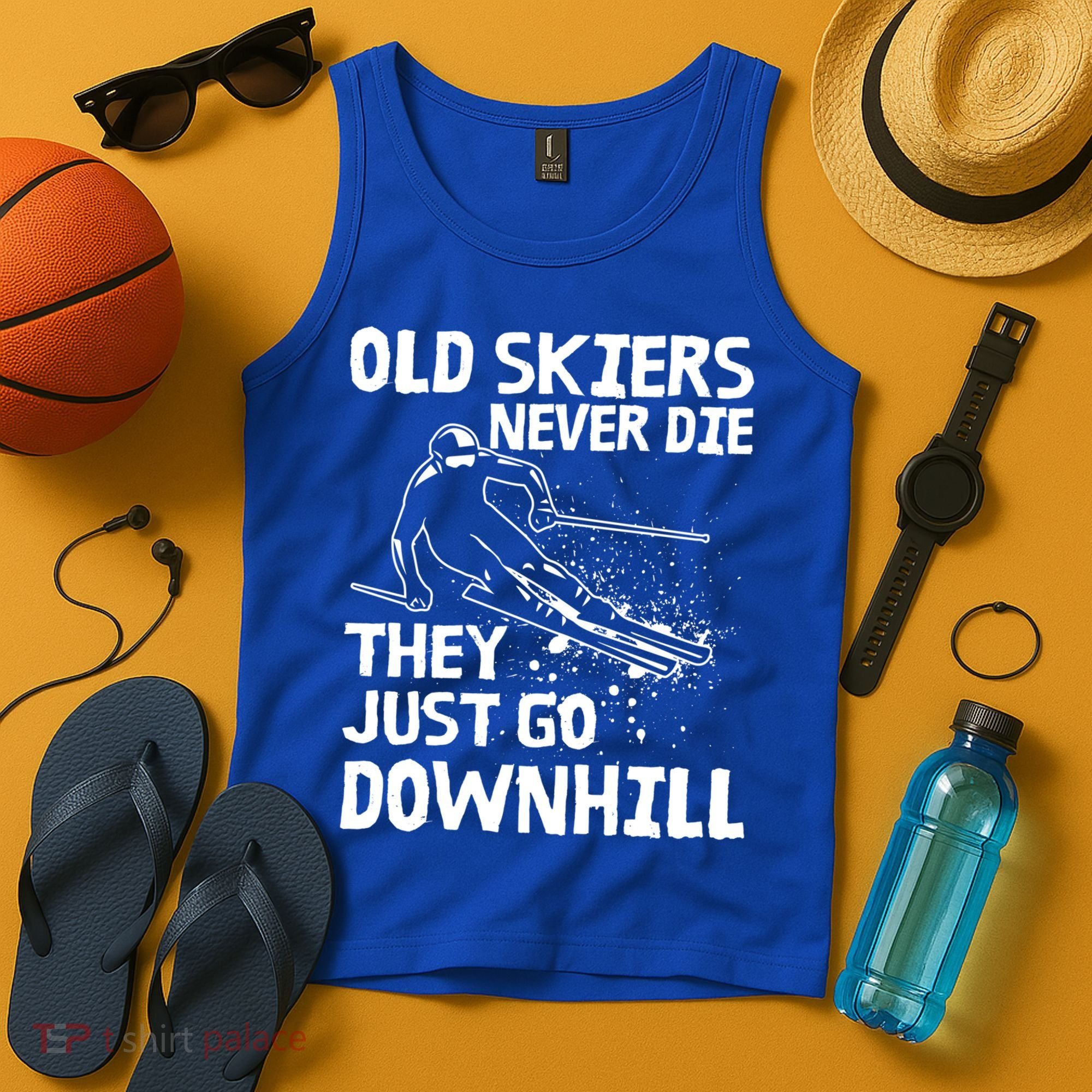 Old Skiers Never Die They Go Downhill Ski Retirement Skiing Tank Top
