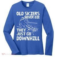 Old Skiers Never Die They Go Downhill Ski Retirement Skiing Women's Long Sleeve Shirt thumb 0