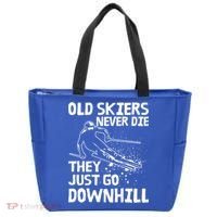 Old Skiers Never Die They Go Downhill Ski Retirement Skiing Tote Bag thumb 0