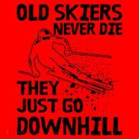 Old Skiers Never Die They Go Downhill Ski Retirement Skiing Santa Hat thumb 1