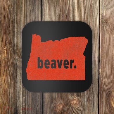 Oregon State Nickname Beaver Distressed Coaster