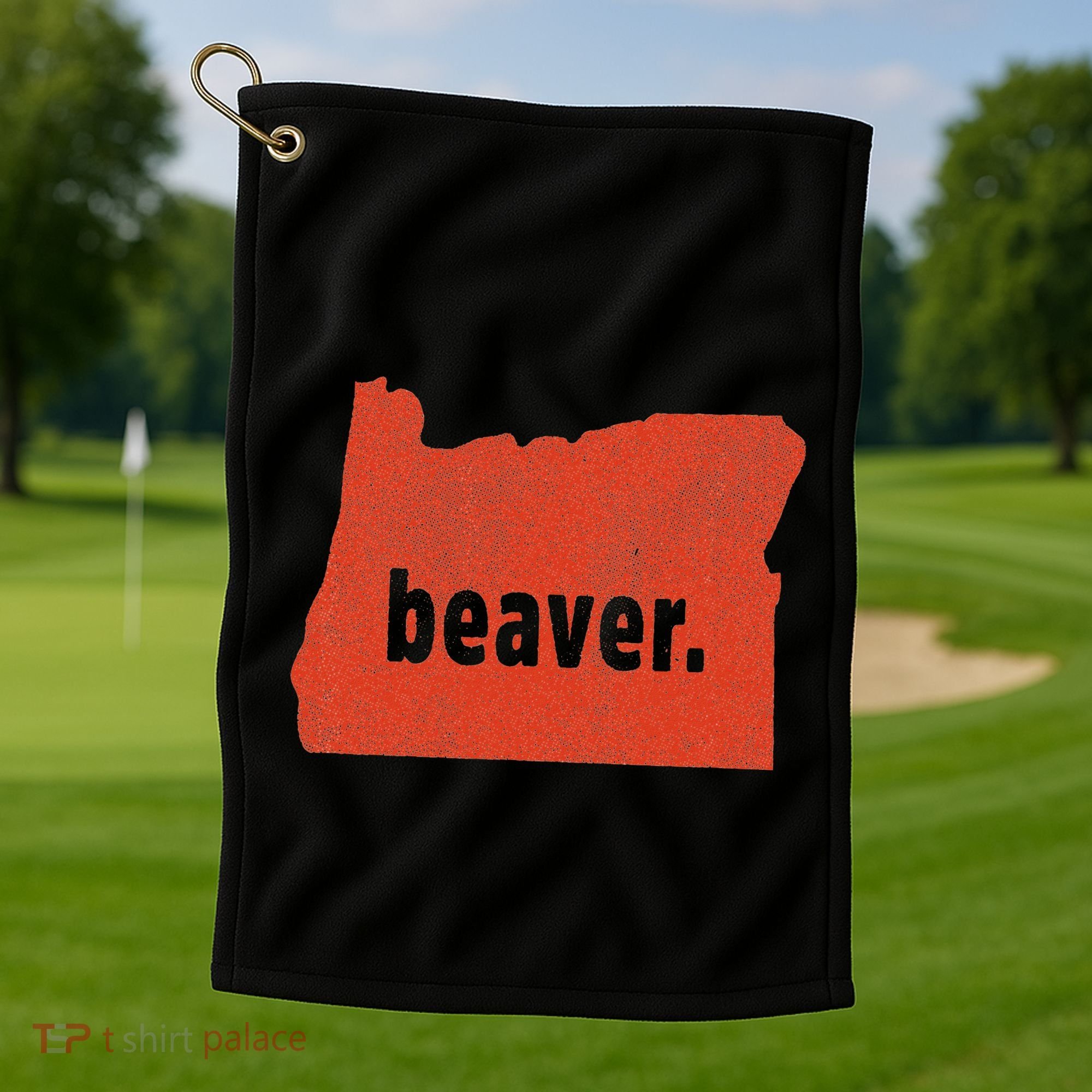 Oregon State Nickname Beaver Distressed Golf Towel
