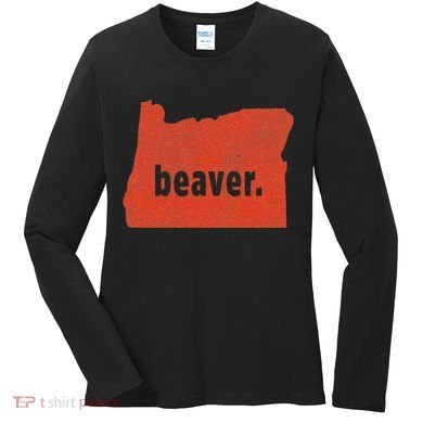 Oregon State Nickname Beaver Distressed Women's Long Sleeve Shirt