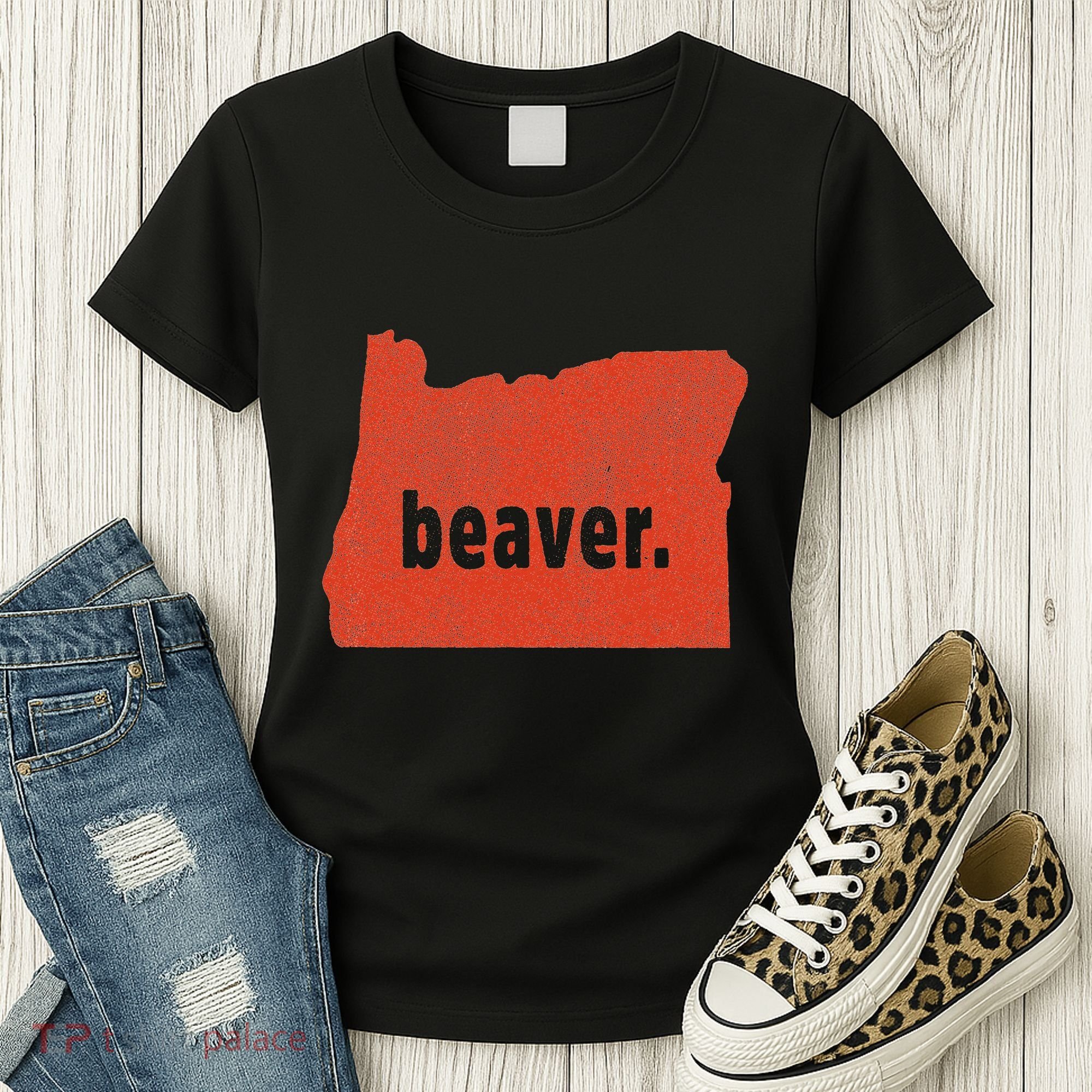 Oregon State Nickname Beaver Distressed Women's T-Shirt